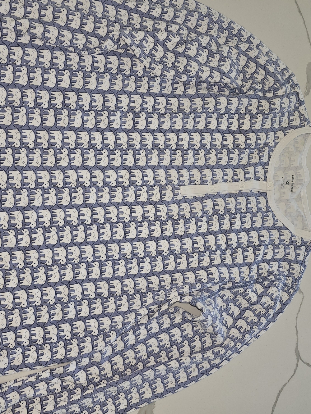 Roller Rabbit Blue and White Elephant-Print Crewneck Sweater